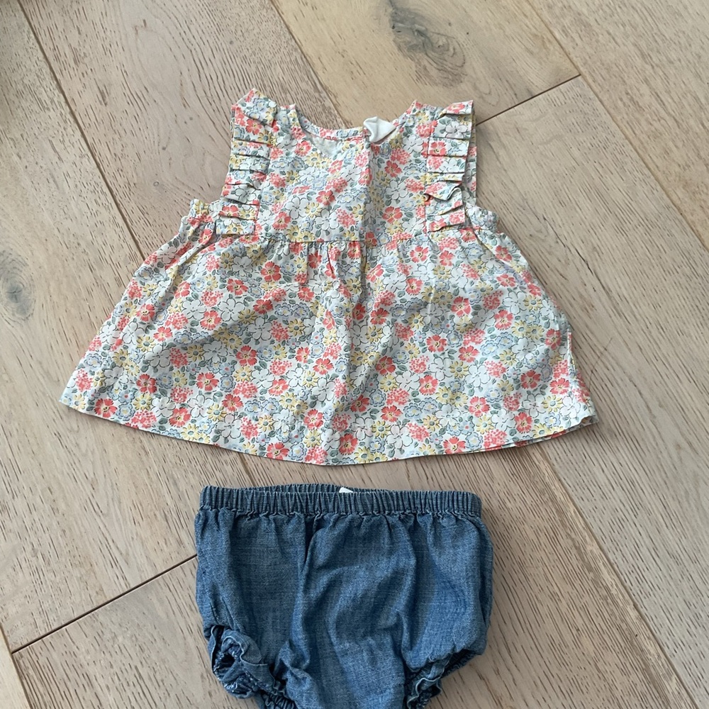 Gap girls Top and Denim Bloomers Set